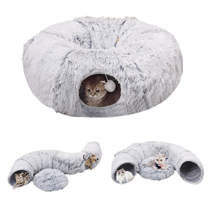 Winterkattentunnel, langharig kattenbed voor het warm houden van huisdieren, opvouwbaar kattenbed - Product Image 1