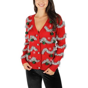 Nouveau Cardigan Classique <span class=keywords><strong>de</strong></span> Noël pour Adulte, à Bandes <span class=keywords><strong>de</strong></span> Guirlandes Festives, Style 'Ugly' Mignon, Articles Promotionnels pour Fêtes - Product Image 5