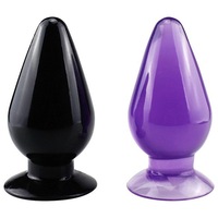 Super Grand Plug Anal Conique Transparent en Caoutchouc Souple XXL Extra-Épais Solide en Gelée Jouet Sexuel pour Femme