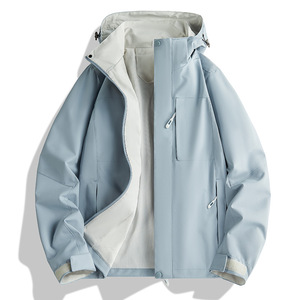 Mejor Precio Moda Desmontable Montaña Cortavientos Impermeable Mejor Hombres Primavera Senderismo Al Aire Libre Chaqueta con capucha informal - Product Image 3