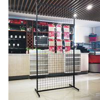 Enkelzijdige witte stalen grid wandpaneel fruit- en groentepresentatiestandaard 10 sets voor etalage productenrek