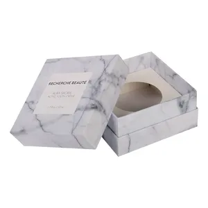 small custom printing cardboard paper jewelry wedding candy hair wig shipping packaging marble gift box