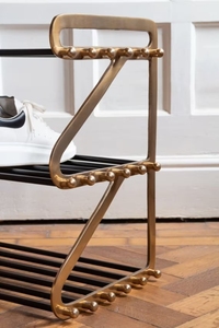 Wholesale Modern Metal Shoe Rack Custom Design Online Entryway Housewares Storage Rack Customized Modern Display Shoe <b>Stand</b> - Product Image 5