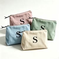 Anpassbares Logo Günstiges Werbegeschenk Natürlicher Reißverschluss Leinwand Make-up Stiftetui Tasche