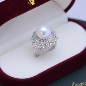 10-11mm White Freshwater Pearl <b>Ring</b> <b>for</b> <b>Women</b> S925 Silver Full <b>Set</b> with Open Design Strong Light and Fine Flaws - Product Image 3