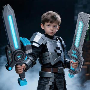 AJB Lampe d'ambiance LED style <span class=keywords><strong>épée</strong></span> à pixels, <span class=keywords><strong>lanceur</strong></span> de balles souples, jouet fantaisie pour enfants, lampe de bureau détachable - Product Image 2