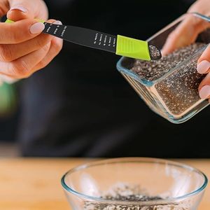 Cuchara Medidora Ajustable de Plástico de Doble Extremo, Cuchara Medidora con Escala Ajustable para Hornear y Cocinar con Polvo, en Oferta - Product Image 6