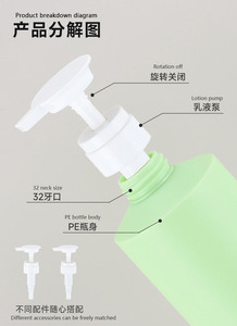Bouteille de shampoing cylindrique HDPE 500/750ml bouteille de gel douche lotion vide en sérigraphie verte vente en gros - Product Image 6