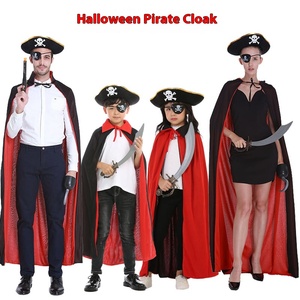Costume di Halloween per bambini adulti ragazzi tristi mietitore pirati mantelli caraibi Set nero rosso mantelli oggetti di scena vestiti ispirati <span class=keywords><strong>Anime</strong></span> - Product Image 6