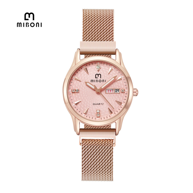 New Style High Quality Luxury Watch Stainless Steel Mesh Belt Waterproof Ladies Watch
