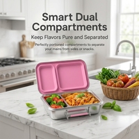 Boîte à lunch isotherme en acier inoxydable pour enfants, réutilisable, sans BPA, avec compartiments, idéale pour les pique-niques en famille, pour garder les aliments frais et au température constante, la moins chère du marché