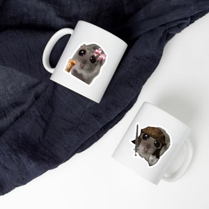 Autocollant en <span class=keywords><strong>vinyle</strong></span> imperméable et durable, motif souriant de hamster, souris mignonne, amusant, écologique, esthétique, Kawaii, pour ordinateur portable et bagages - Product Image 4