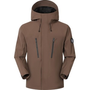 Men Windproof Jacket Full Sleeve Fleece Lining Outdoor Hiking Clothing Red Hooded Design - Product Image 4