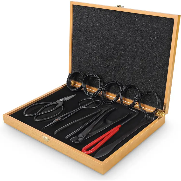 Bonsai Tools Set Tuinieren Trimgereedschap Set Bonsai Toolkit Met Houten Kist