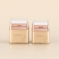 Pot à crème sans air carré XINKAI, logo personnalisé, pot cosmétique en acrylique sous vide pour crème pour le visage, emballage pour soins de la peau