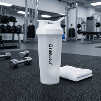 Bouteille shaker protéinée sans BPA, anti-fuite, pour la gym et le fitness, avec logo personnalisé, mélangeur sportif portable pour la musculation