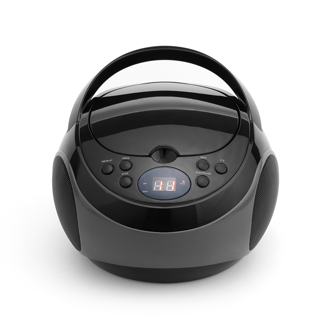 Portable CD/DVD/VCD Player with AM/FM Radio & Dual Stereo Speakers 3.5mm AUX Input for Home or On-The-Go Entertainment