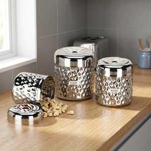 Ensemble de récipients alimentaires en acier inoxydable, boîte de conservation hermétique ronde, design moderne, finition polie, capacité pour une utilisation en cuisine - Product Image 2