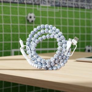 Cavo di ricarica rapida USB Type-C con perline a tema calcio, per tifosi di calcio di 48 squadre nazionali, accessori da calcio, modello 2026 - Product Image 2