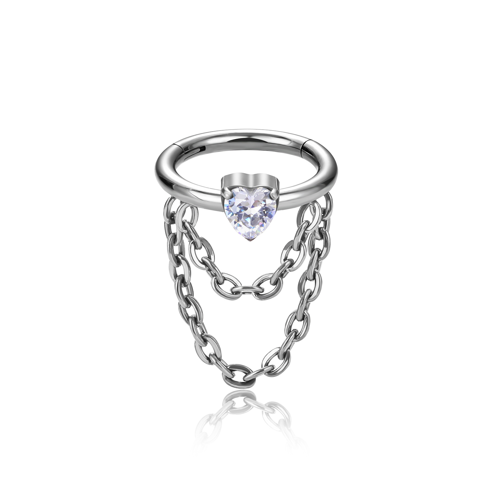 Cuore d'argento CZ