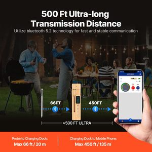JX268 Temperature Probe Bluetooth Digital Meat Thermometer For Grilling Steak Cooking Food Smart Kitchen Tool - Product Image 4
