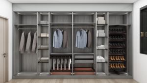 Armario de Madera Gris Claro Personalizado, Diseño Simple para Muebles de Acabado Interior - Product Image 4