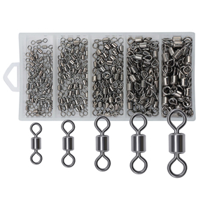 लुसाज़र 50 पीसी 200 पीसी बैरल मछली पकड़ने के लिए मजबूत रोलिंग स्विवेल कनेक्टर मछली पकड़ने के उपकरण ठोस छल्ले मछली पकड़ने के गियर - Product Image 1