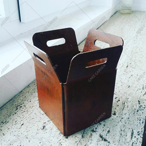 Pot de fleur en métal en acier résistant aux intempéries jardinière d'usine au design moderne pour la cour avant vente en gros - Product Image 4