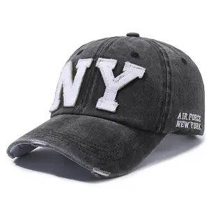 Custom LOGO new Vintage cap york casquette de baseball Hat era Washed distressed denim Baseball Sports Cap