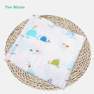 Nuevo estilo caliente de logotipo personalizado bebé 100% algodón <span class=keywords><strong>muselina</strong></span> Swaddle toallas - Product Image 1