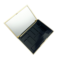 Palette de fards à paupières vide de luxe en forme carrée, avec strass bleus et or, recyclable et écologique, 1,2 g/maquette, pour maquillage du visage et cosmétiques