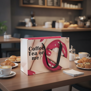 Bolsas de Papel Kraft Reutilizables, Resistentes a la Humedad, Ecológicas, con Recubrimiento de Grado Alimenticio, Compostables, con Asa de Cinta Plegada - Product Image 1