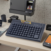 Venta al por mayor LIF KB78 caja registradora totalmente programable POS teclado 78 teclas con lector de tarjetas magnéticas para sistemas POS