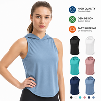 Débardeur Premium sans manches, coupe ajustée avec capuche, séchage rapide, respirant, vêtements de sport, conception personnalisée OEM, impression de logo, débardeur pour femmes