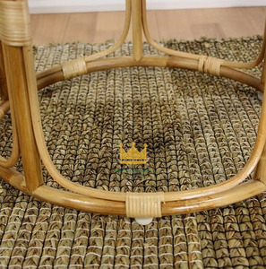 Elegante Mesa de Centro Moderna con Incrustaciones de Madreperla y Ratán, Mueble Decorativo Tejido a Mano para Sala de Estar - Product Image 2