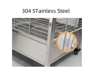 Nefes alabilen tasarıma, dayanıklı metal tepsiye ve kolay montaja sahip modern, yüksek kaliteli paslanmaz çelik kuş kafesi. - Product Image 4