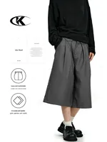 Pantalon ample décontracté à cordon de serrage, style américain rétro, coupe droite, pour homme et femme, amincissant, simple, plissé, texturé, large, uni