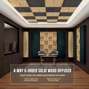 Diffuseur acoustique en bois de chêne massif, surface laquée, panneau de diffusion du son, améliore la clarté pour un <span class=keywords><strong>home</strong></span> cinéma haute fidélité - Product Image 4
