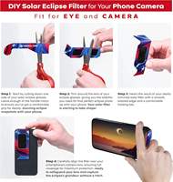 Lunettes d'observation d'éclipse solaire approuvées AAS, certifiées CE et ISO, avec filtre photo pour smartphone