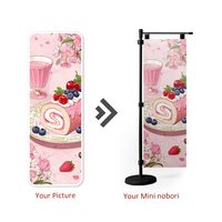 Personnalisable de n'importe quelle taille Design Logo Mini Nobori Drapeau de bureau de table de dessin animé personnalisé avec support de poteau en plastique
