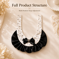 Collier réglable pour animaux de compagnie avec nœud à volants et motif à pois pour chiens et chats