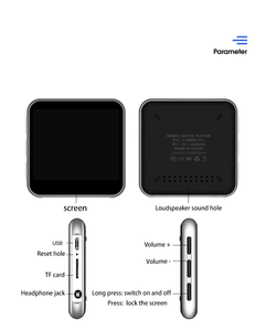 Hbnkh Auto 音乐播放器 <span class=keywords><strong>2.3</strong></span> 英寸屏幕 32GB 内存 内置扬声器 电子书功能-便携式随身听 触摸按钮播放器 - Product Image 4
