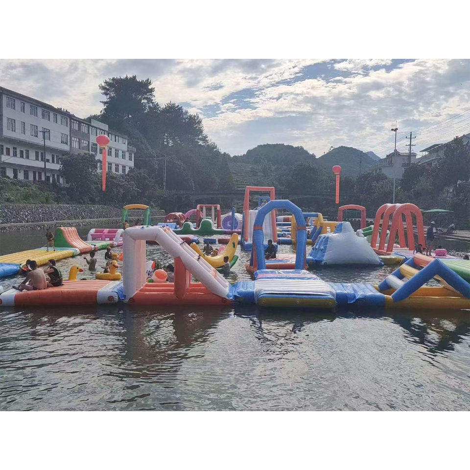 Water Pvc Inflatable Rentals KeepFuns Commercial Custom Large PVC Water Inflatable Obstacle Floating ...
