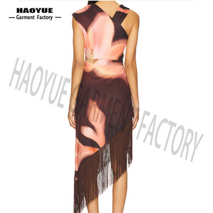 Vedda Midi romantica festa in Chiffon traspirante lavorato all'uncinetto Anti-rughe naturale personalizzabile servizio OEM 5XL - Product Image 2