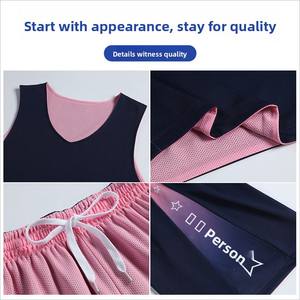 Hızlı Kuruyan Çift Taraflı Düz Desen Basketbol Forması Seti Nefes Alabilen %100 Polyester Erkek Antrenman Takım Üniforması Müsabaka - Product Image 4