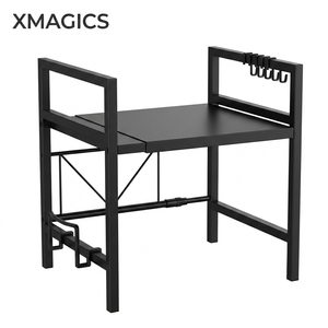 Factory Direct OEM Heavy Duty Metal Microwave Oven Rack Countertop <strong>Kitchen</strong> Storage <strong>Shelf</strong> with Hooks for <strong>Small</strong> Appliances - Product Image 6