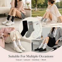 Chaussettes décontractées respirantes pour femmes, en spandex/nylon/coton, tricotées, imprimé animal, logo personnalisé, noir et blanc, pour un usage quotidien