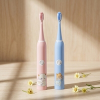 Brosse à dents électrique étanche IPX5 pour enfants, à piles, design intelligent et ludique, pour un brossage quotidien à la maison des enfants de 3 à 13 ans