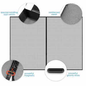 Moustiquaire de <span class=keywords><strong>garage</strong></span> robuste en fibre de verre avec cadre complet et crochet, design moderne, porte magnétique pour terrasse - Product Image 4