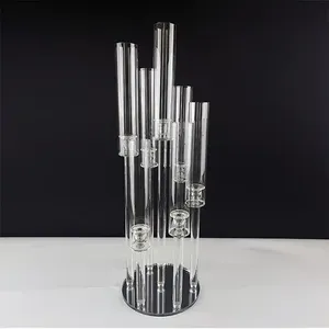 MH-TZ0662 7-Head 100cm Crystal Wedding <strong>Candelabra</strong> with Glass Tube Candlestick Holder for Wedding Table Decoration - Product Image 5